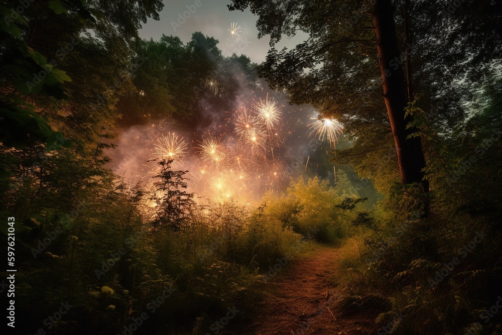 fireworks in the woods fireworks in the woods