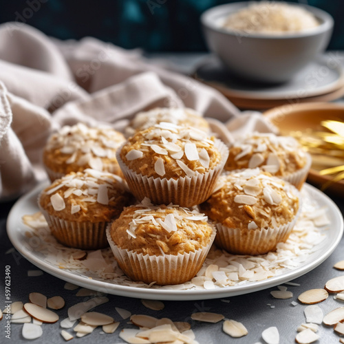 Backed Carrot Muffins With Almond Coconut 