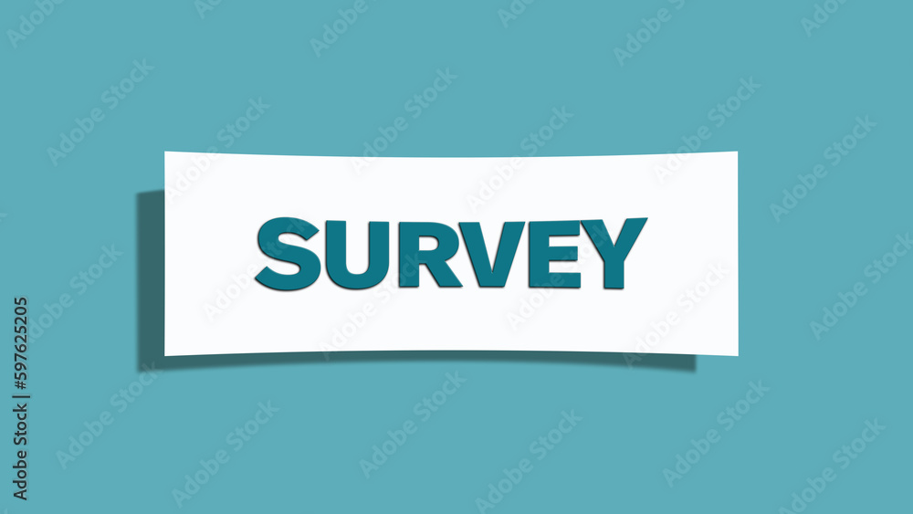 Survey. Word in white text, isolated on Cyan background. Survey. Word in white text, isolated on Cyan background.