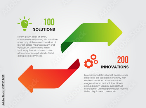 opposite arrows infographics, opposite directions card design, reverse arrows marketing infographic element, presentation