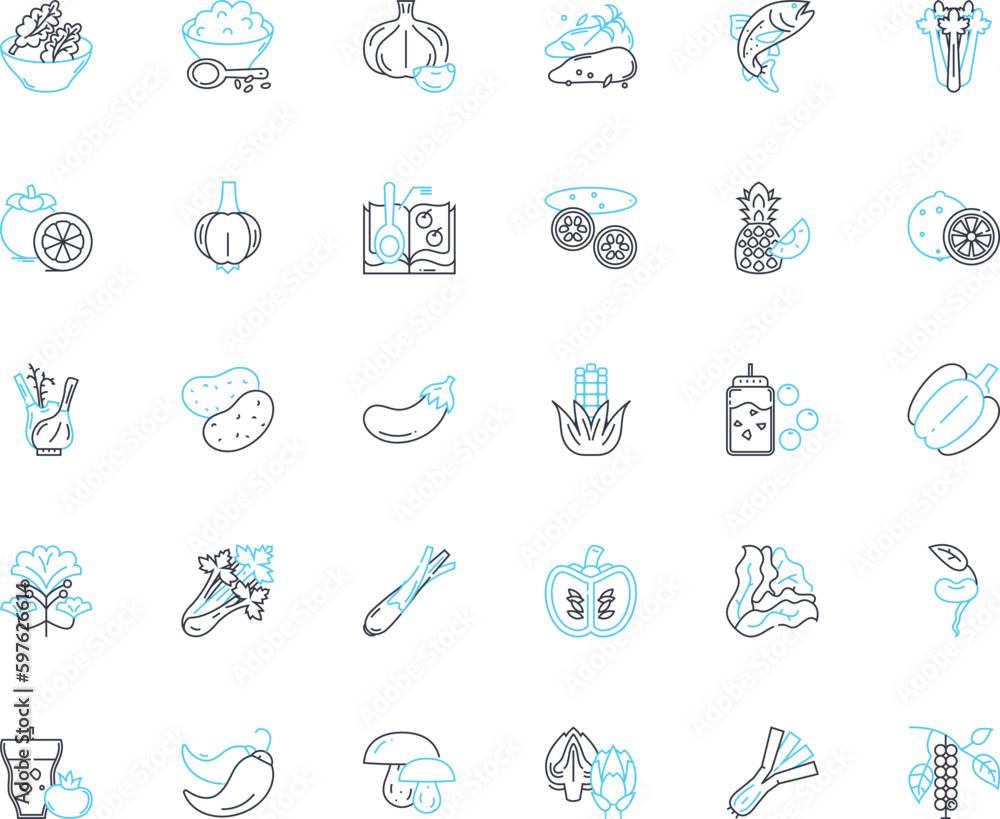 Organic agriculture linear icons set. Sustainability, Soil health, Composting, Diversity, Conservation, Crop rotation, Biodynamic line vector and concept signs. Permaculture,Ecological Generative AI Organic agriculture linear icons set. Sustainability, Soil health, Composting, Diversity, Conservation, Crop rotation, Biodynamic line vector and concept signs. Permaculture,Ecological Generative AI