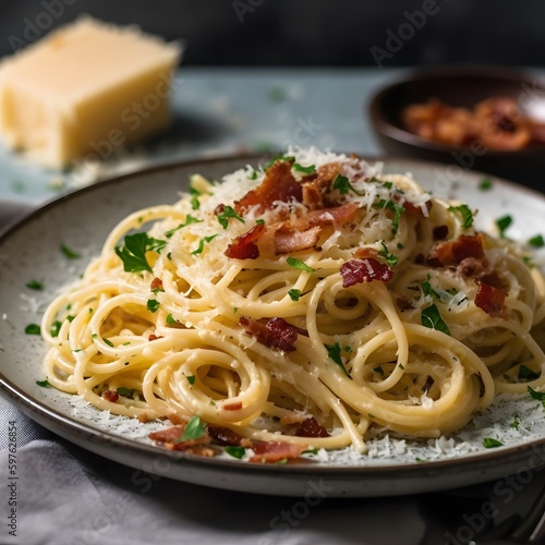 A Classic and Hearty Plate of Spaghetti Carbonara