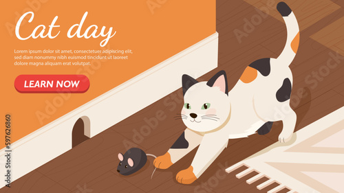 Cat catches mouse