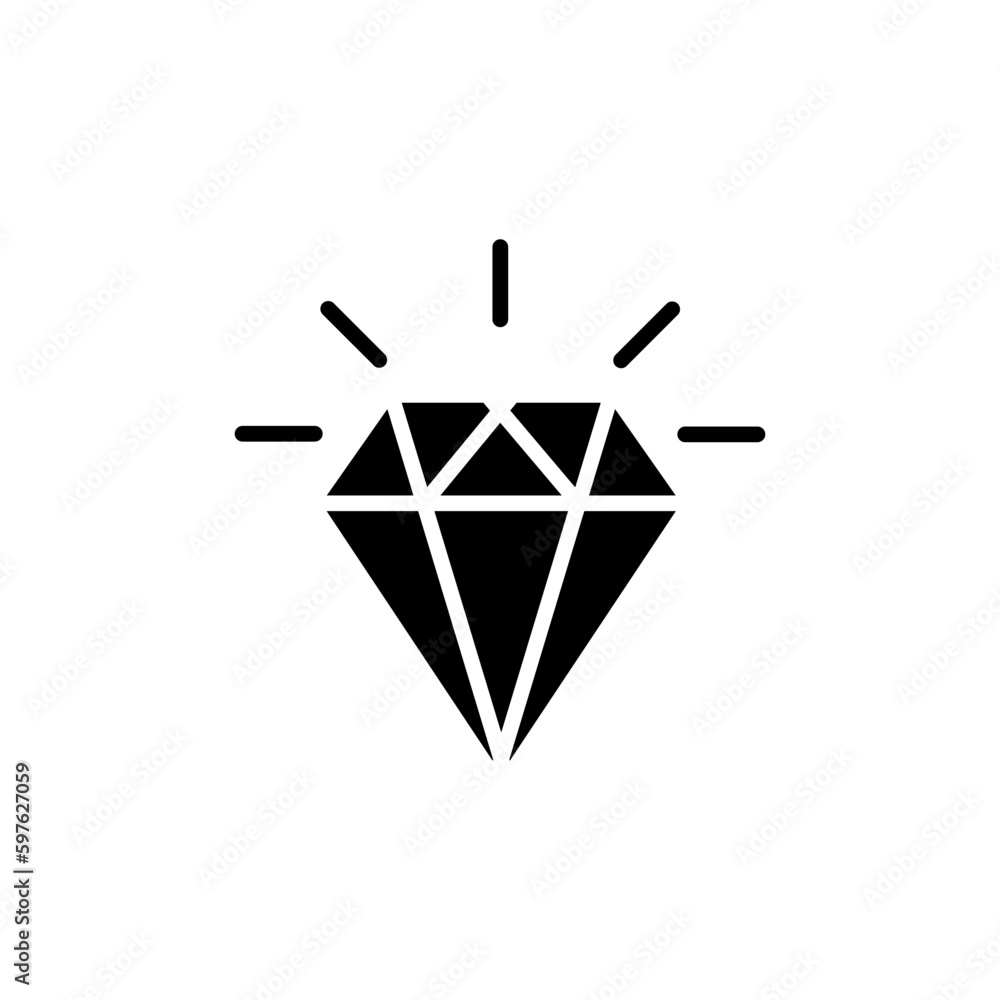 Diamond icon vector. gem icon. crystal stone Diamond icon vector. gem icon. crystal stone