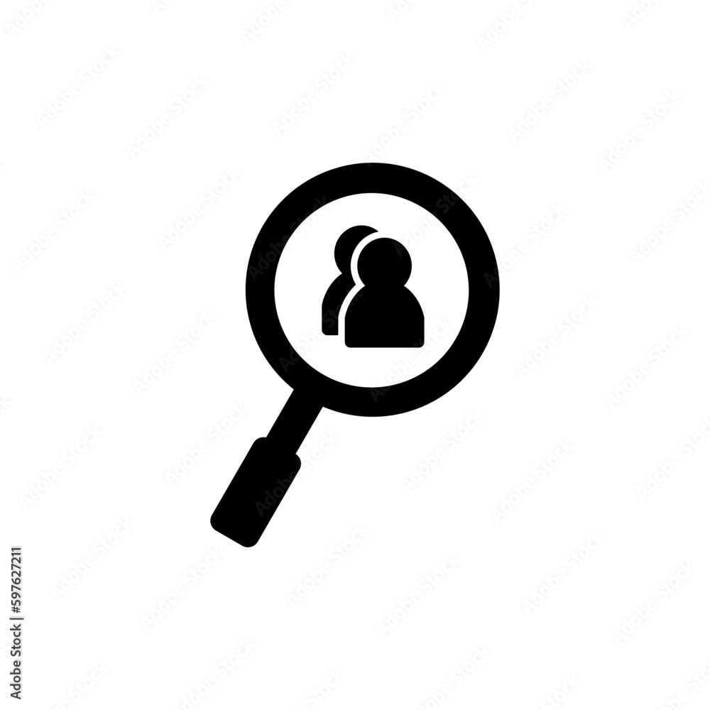Hiring icon vector. search job vacancy icon. magnifying glass looking for people Hiring icon vector. search job vacancy icon. magnifying glass looking for people