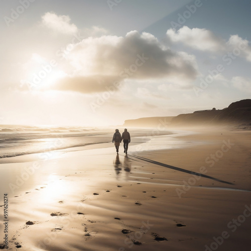 person walking on the beach