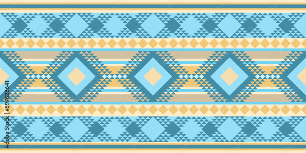 Fototapeta premium Southwest western design style in a seamless repeat pattern - Vector Illustration