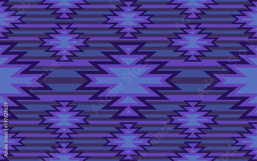 Western seamless repeat pattern design in purple hue - Vector Illustration