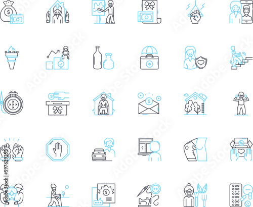 Geriatric care linear icons set. Aging, Elderly, Dementia, Alzheimer's, Palliative, Hospice, End-of-life line vector and concept signs. Independence, Mobility, Falls outline Generative AI