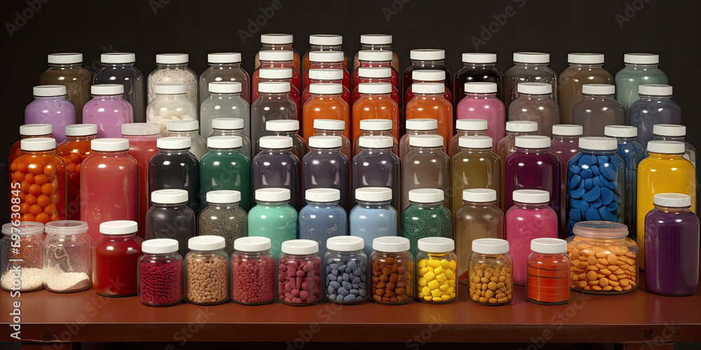 
Multicolored Medication Mosaic