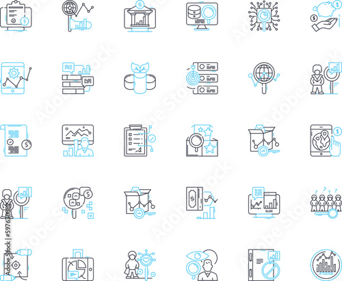 Financial investigation linear icons set. Fraud, My, Audit, Investigation, Accounting, Corruption, Scandal line vector and concept signs. Forensic,Embezzlement,Insider outline Generative AI