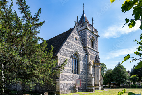 St Michael and All Angels church, a gothic stone building in Winterbourne Earls, Witlshire, South East England