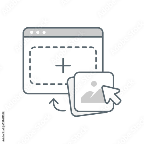 drag and drop to upload or add file concept illustration flat design vector eps10. modern graphic element for landing page, empty state ui, infographic, icon