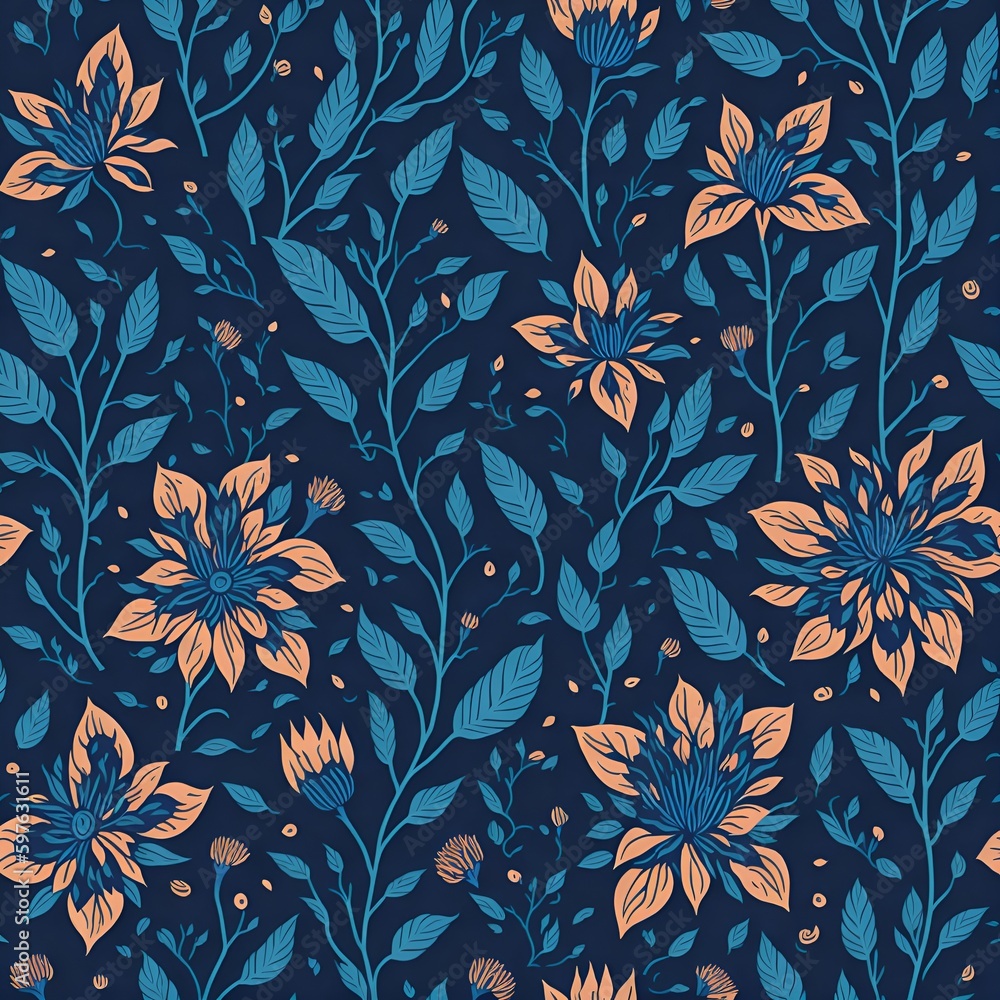 Seamless flower and leaf patterns, mother's day theme, repeating patterns, fabric design, flat illustration, highly detailed clean, vector image, masterpiece, generative AI Seamless flower and leaf patterns, mother's day theme, repeating patterns, fabric design, flat illustration, highly detailed clean, vector image, masterpiece, generative AI