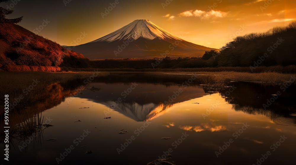 Reflections of Mount Fuji