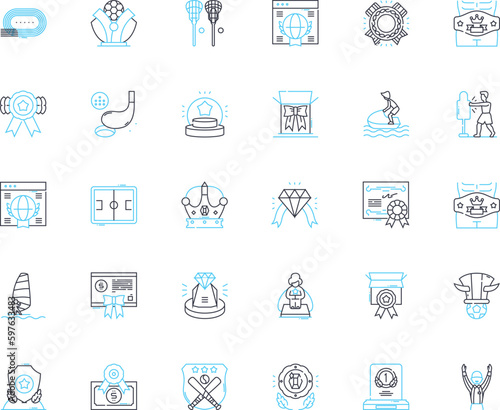Direction linear icons set. Guidance, Path, Route, Navigation, Orientation, Steering, Trajectory line vector and concept signs. Heading,Division,Focus outline illustrations Generative AI