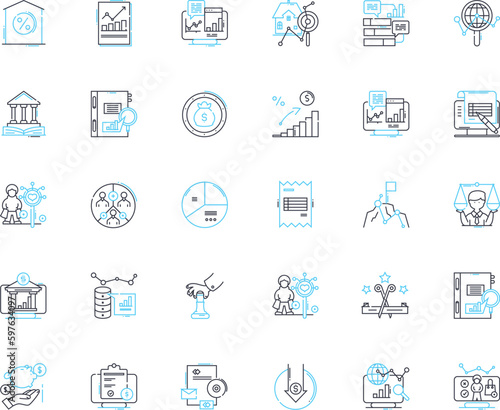 Corporate audit linear icons set. Compliance, Risk, Analysis, Evaluation, Review, Assessment, Assurance line vector and concept signs. Standards,Inspection,Documentation outline Generative AI