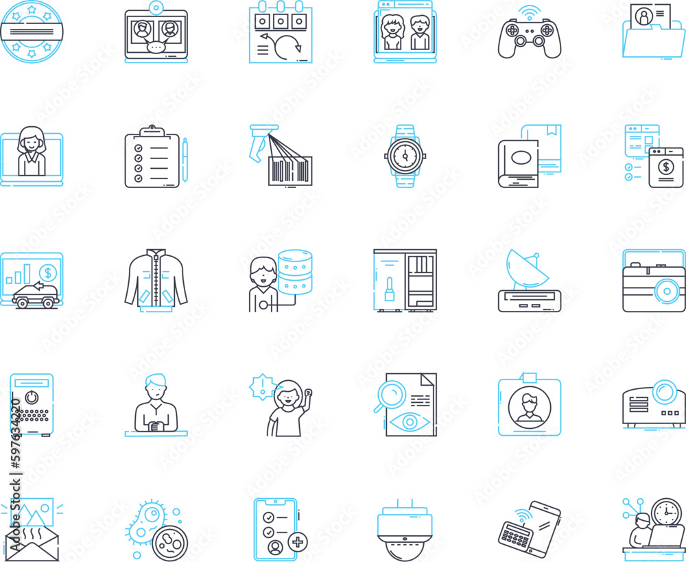 Copier linear icons set. Photocopy , Print , Scanner , Duplex , Automatic , Black , White line vector and concept signs. Tr ,LCD ,Paper outline illustrations Generative AI Copier linear icons set. Photocopy , Print , Scanner , Duplex , Automatic , Black , White line vector and concept signs. Tr ,LCD ,Paper outline illustrations Generative AI