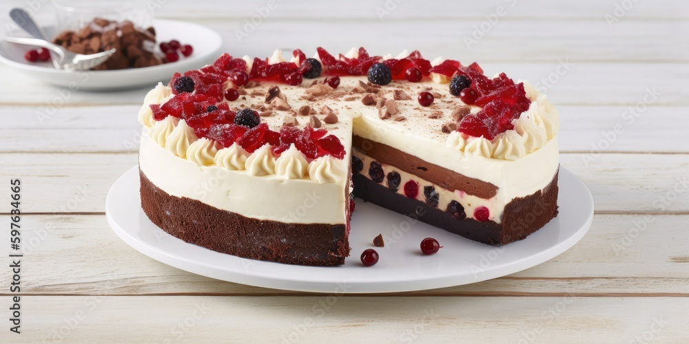chocolate pie with cream frosting - generative chocolate pie with cream frosting - generative