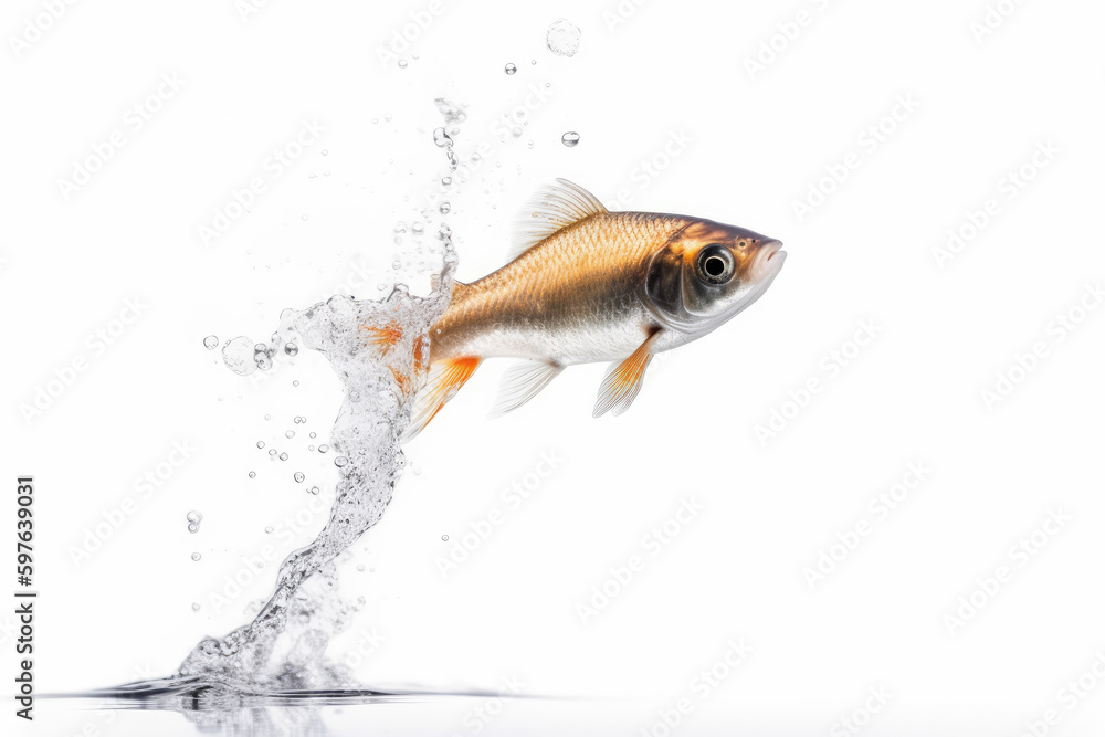 A fish jump in the water.