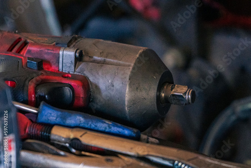 A bustling truck maintenance shop, providing comprehensive truck wash services and expert repair solutions for both trucks and trailers.