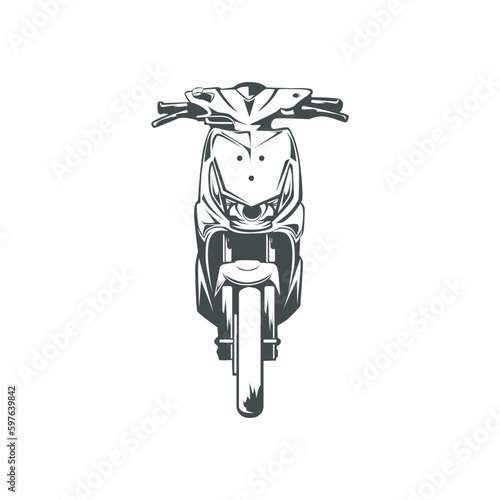 matic motor scooter silhouette vector