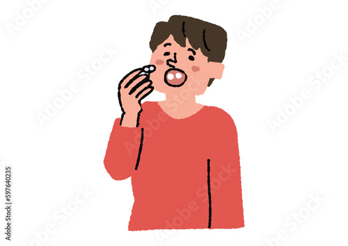 薬を飲んでいる男性　病気の治療や予防
