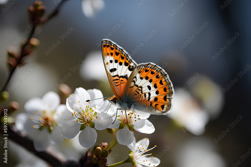 Obraz premium Spring into Beauty with Butterfly AI Generated