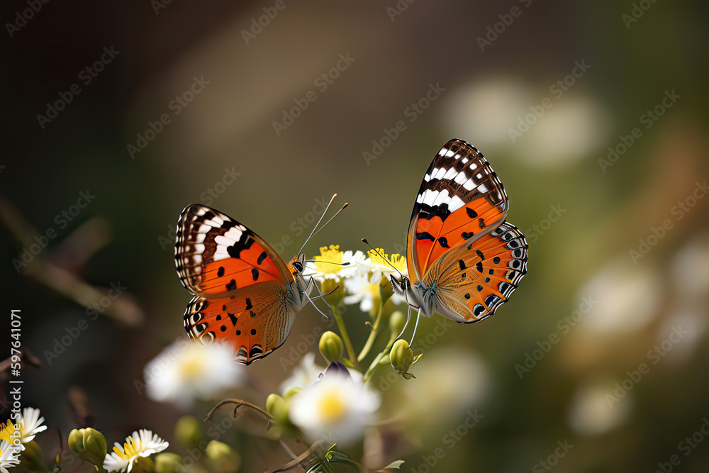 Obraz premium Spring into Beauty with Butterfly AI Generated