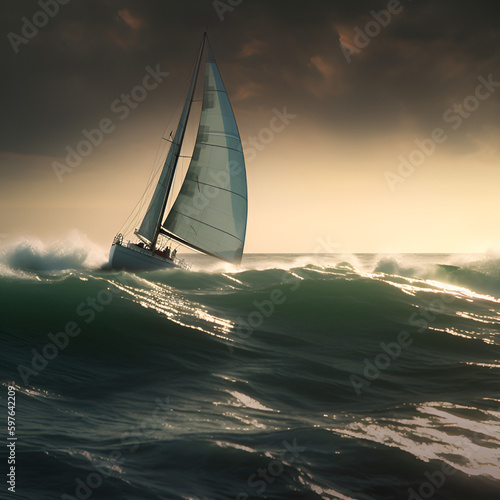 sailboat on the sea generative ai