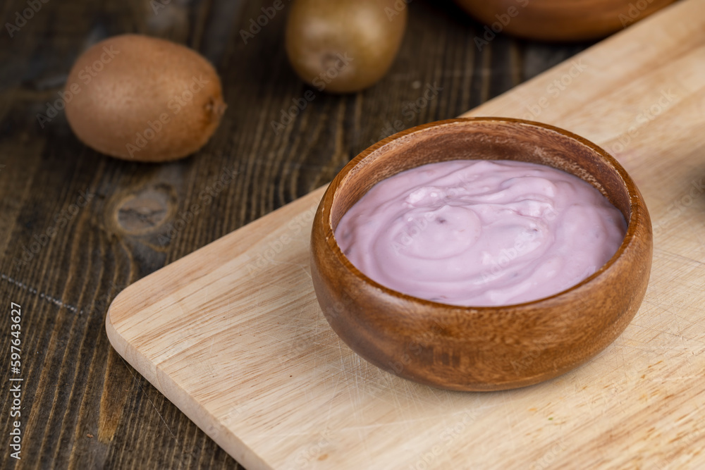 delicious red-tinged yogurt with fruit and berry flavor delicious red-tinged yogurt with fruit and berry flavor