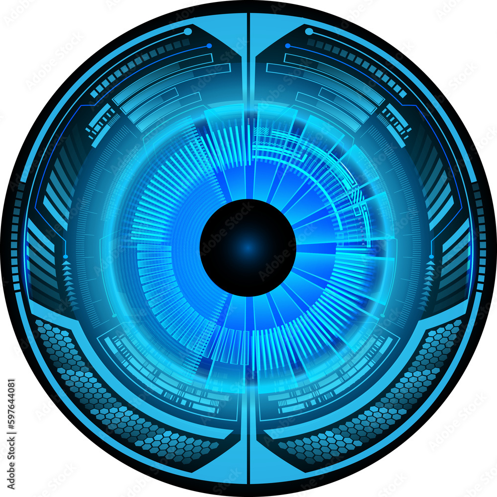 Blue eye cyber circuit future technology concept Blue eye cyber circuit future technology concept