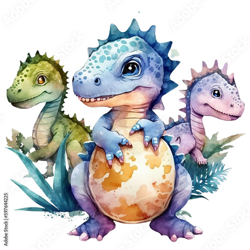Watercolor Dinosaurs Clipart Png, Cute Dinosaur Clipart, Baby Dino Png Bundle, Dinosaurs Kids Illustrations, Dino , Jurassic Illustration 