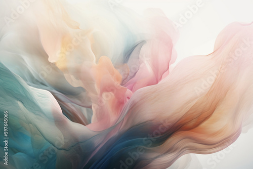 An ethereal and dreamy abstract design featuring soft pastel colors and a gentle, flowing composition. AI generative