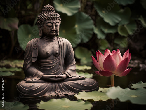 buddha statue in the lotus position