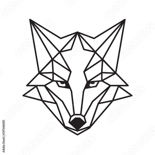Geometric Wolf face vector illustration, perfect for logo design