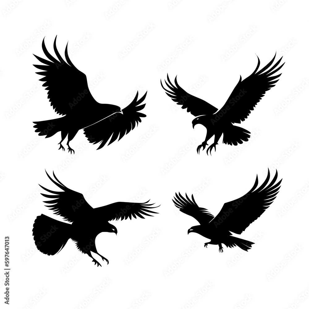 Obraz premium eagle animal silhouette illustration collection
