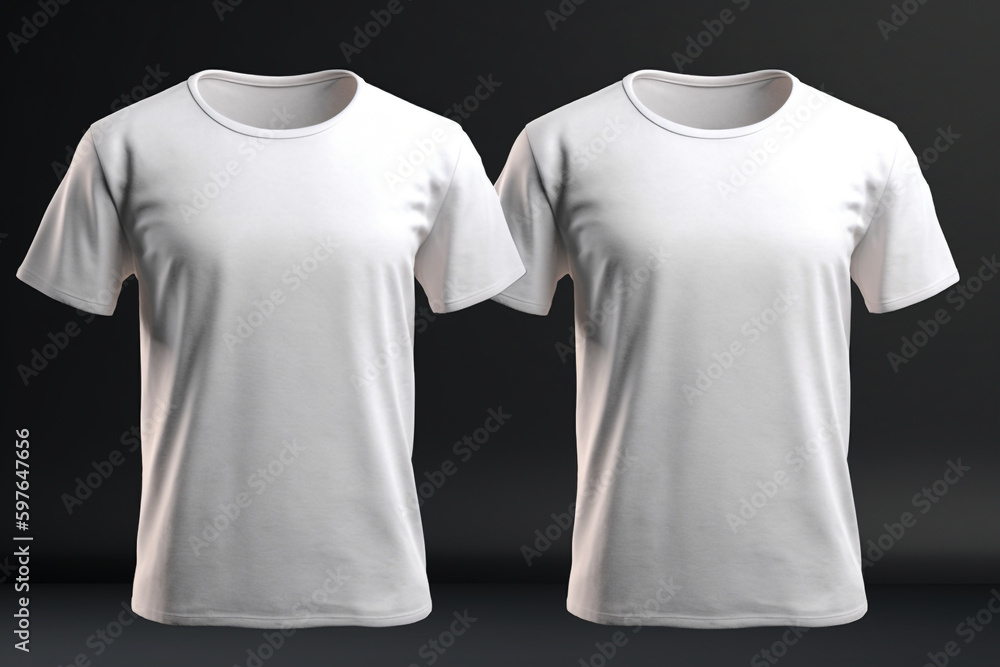 white t shirt Mockup Template, Front and Back Views, Generative AI ...