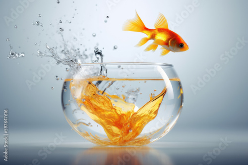 Goldfish jumped out of the fishbowl.