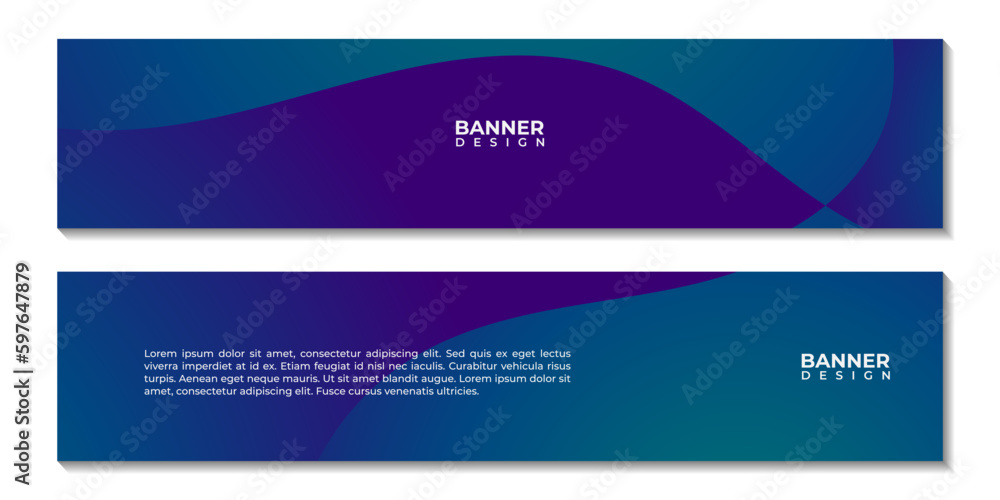 set of banners cover abstract dark wave colorful background