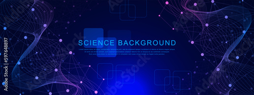Abstract connected dots and lines background for global network connection, digital communication, science and technology concept design.