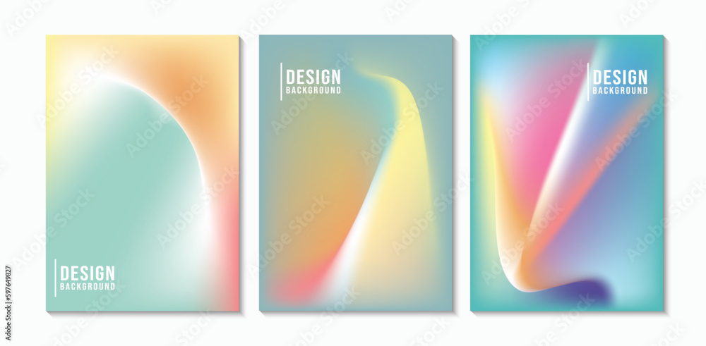 Set of Colorful Pastel Mesh Gradient Background Poster. Suitable for your Design, Poster, Brochure, and More. Vector Illustration.