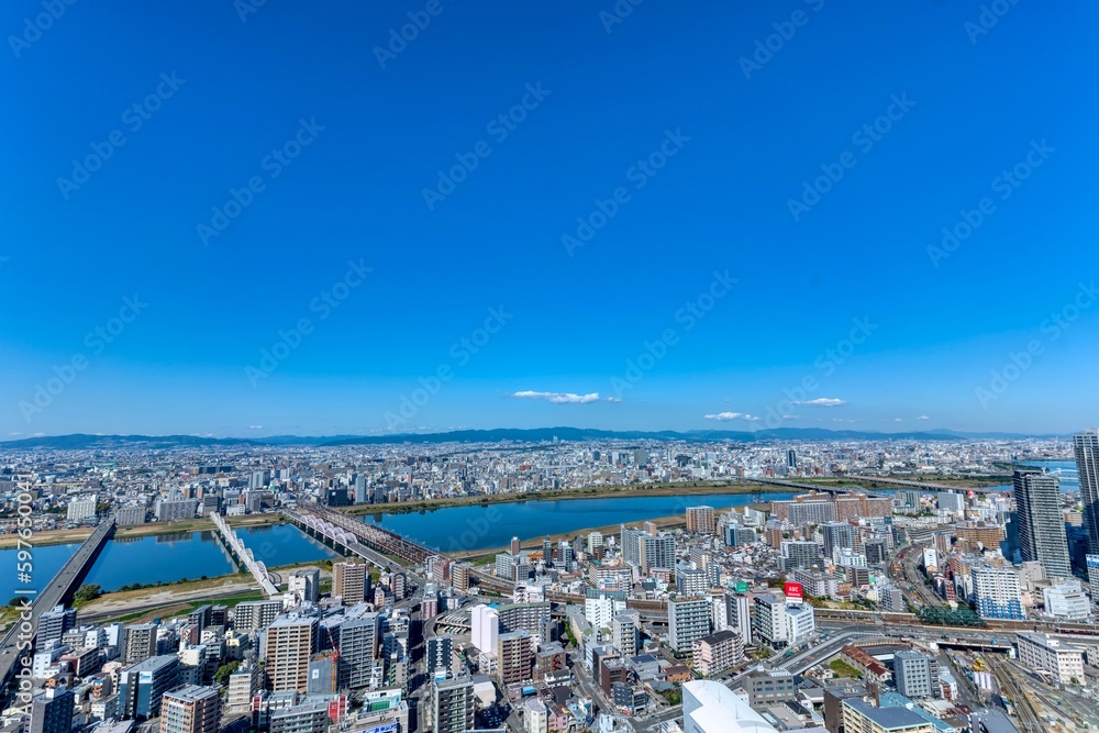 Fototapeta premium 大阪風景 淀川 尼崎市方面