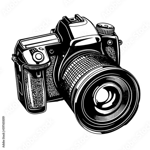 DSLR camera isolated on white