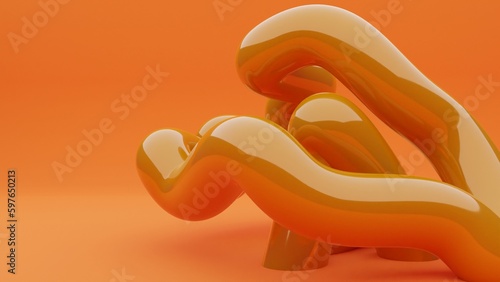 orange tube abstract illustration isolated on orange background.