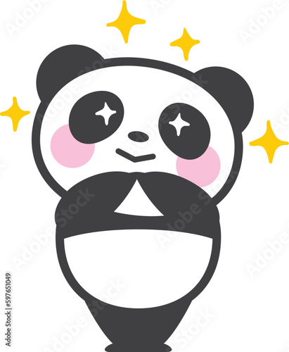 キラキラしているパンダのキャラクター