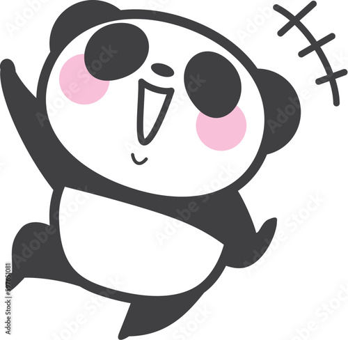 喜んでいるパンダのキャラクター