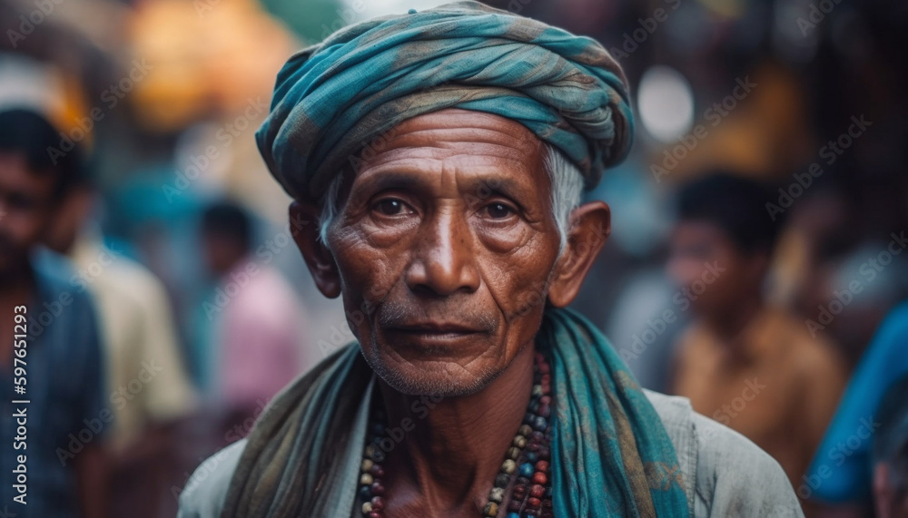 Indian culture One man smiling looking at camera generated by AI Indian culture One man smiling looking at camera generated by AI