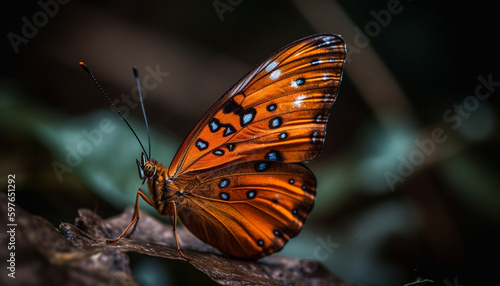 Multi colored butterfly wing showcases natural beauty outdoors generated by AI © Jeronimo Ramos