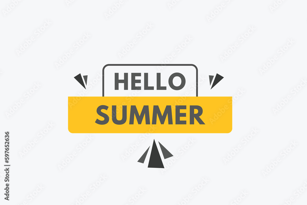 Hello Summer text Button. Hello Summer Sign Icon Label Sticker Web Buttons Hello Summer text Button. Hello Summer Sign Icon Label Sticker Web Buttons